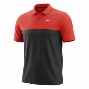 Nike Golf Polo Shirt Dri-Fit Standard XL Orange & Black Colorblock